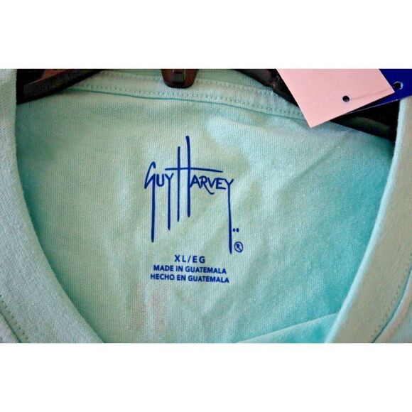 Guy Harvey GHV56001 Men's Sz XL Beach Glass Green Triple Play S/S Cotton T-Shirt - Picture 5 of 6